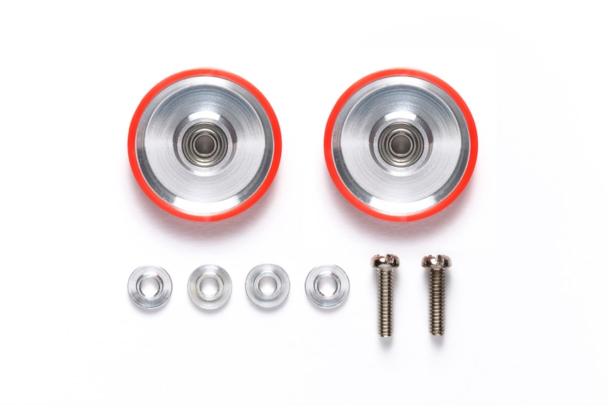ITEM95580 17MM ALUM BALL-RACE ROLLERS W/Plastic Rings Dish Type Red